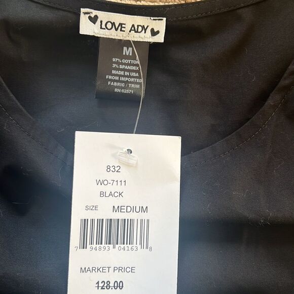 NWT LOVE ADY cotton black dress M - Picture 8 of 8